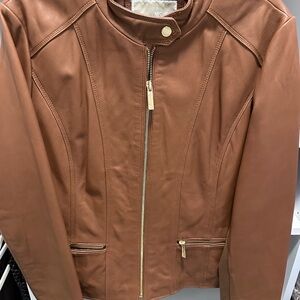 Michael Kors Tan Leather Jacket for Women